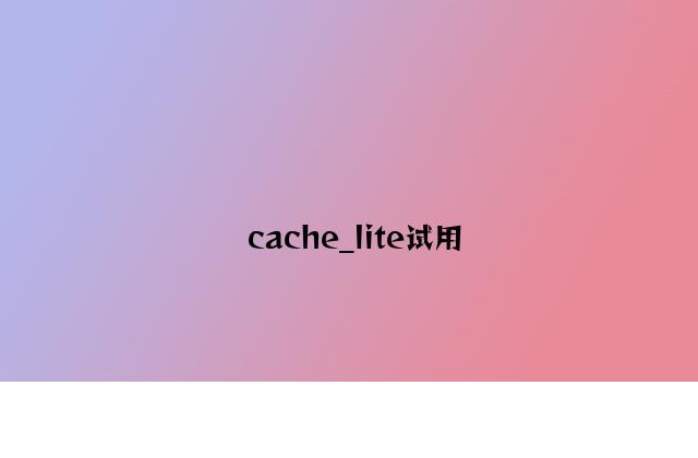 cache_lite试用